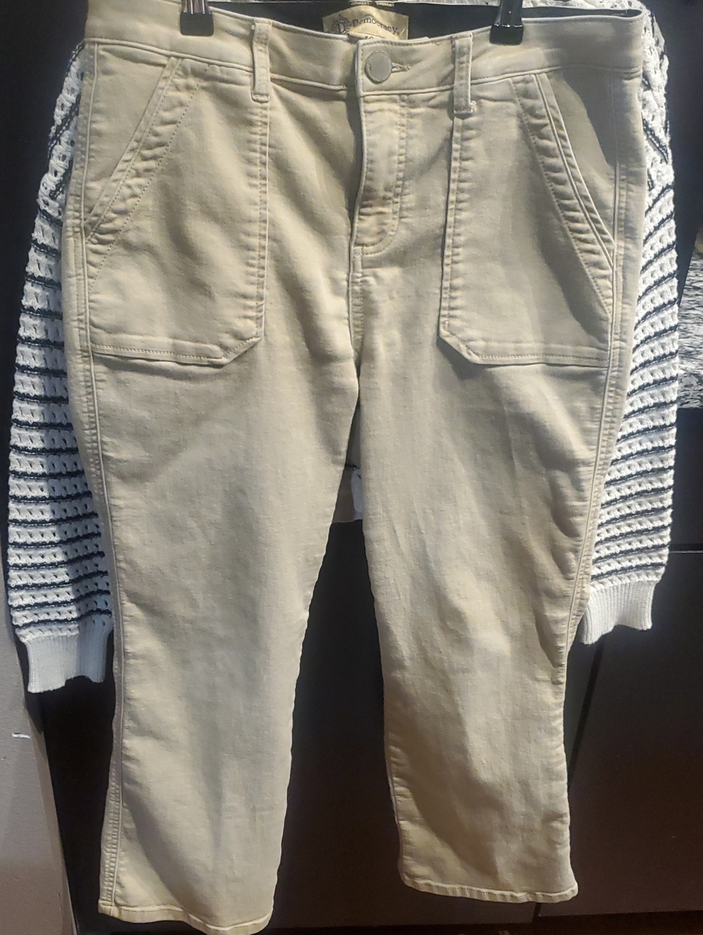 Democracy Beige Cropped Boot Cut Pants